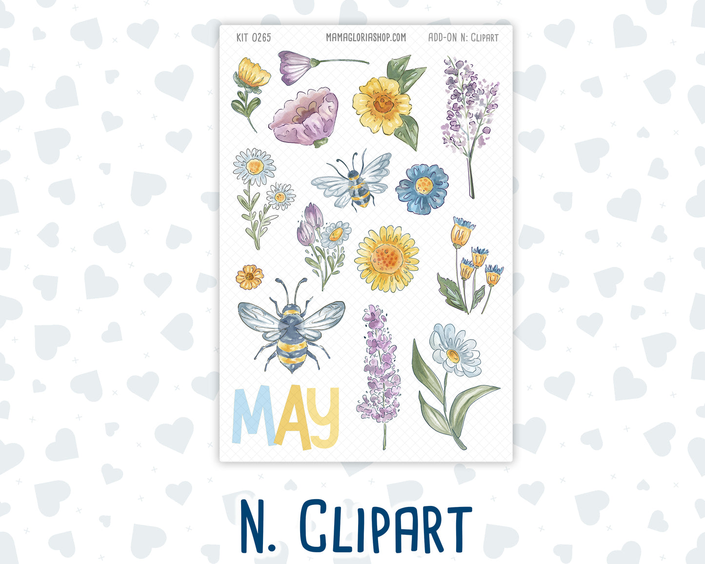 Kit 0265 - Add Ons - May - Honeybee Sky - Planner Stickers