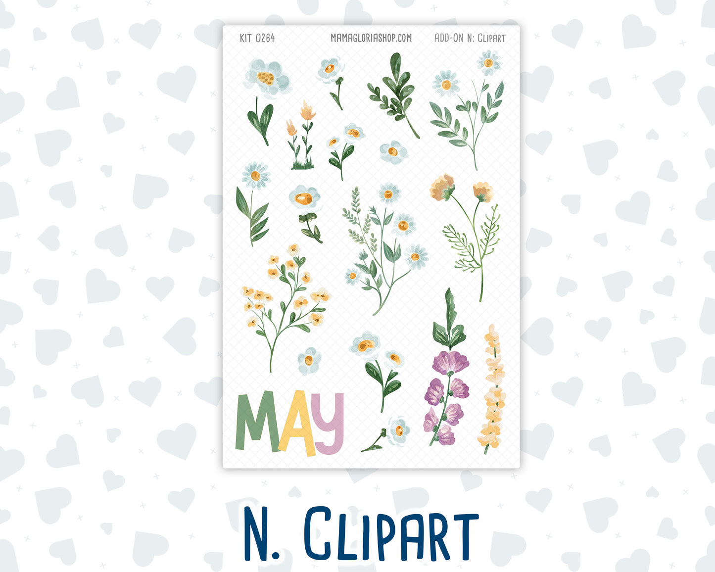 Kit 0264 - Add Ons - May - Spring Walk - Planner Stickers