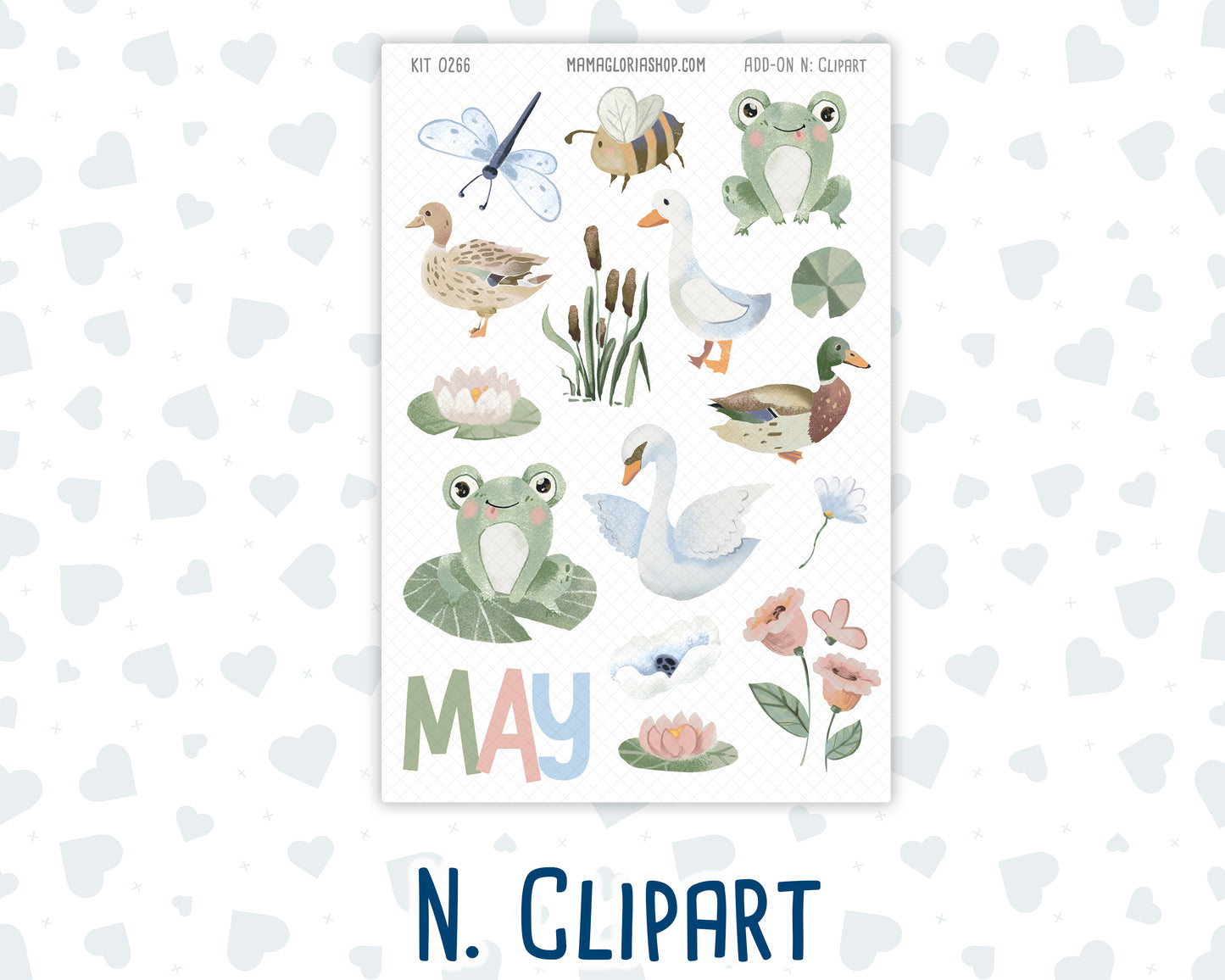 Kit 0266 - Add Ons - May - Froggy Lake Picnic - Planner Stickers