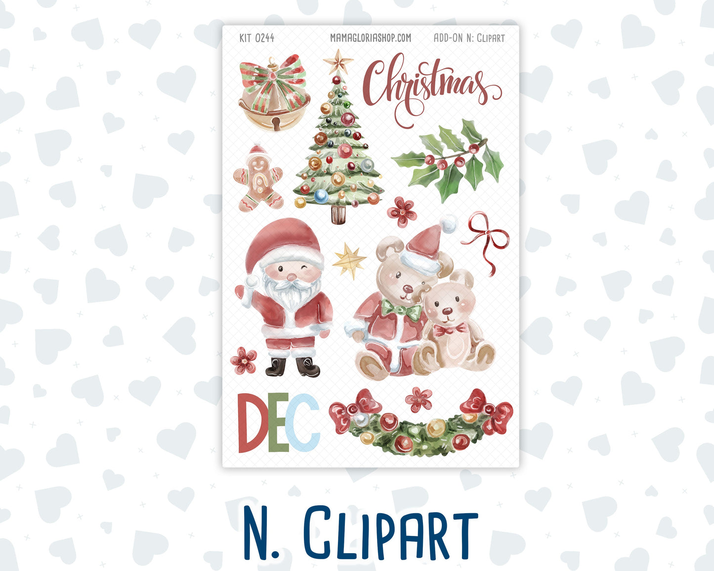 Kit 0244 - Add Ons - December - Santas Village - Planner Stickers