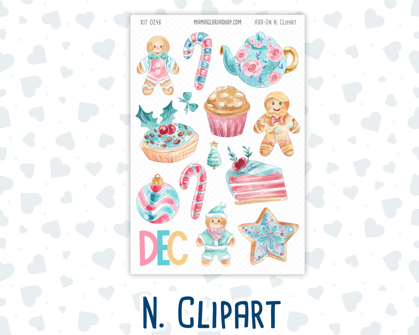 Kit 0246 - Add Ons - December - Gingerbread Sweets - Planner Stickers