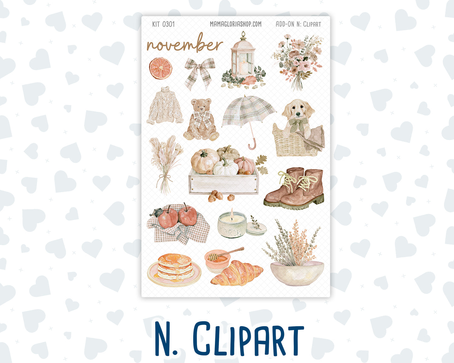 Kit 0301 - Add Ons - November - Sunday Comfort - Planner Stickers