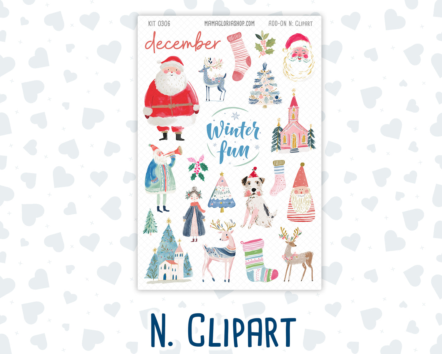 Kit 0306 - Add Ons - December - Jolly Mischief - Planner Stickers