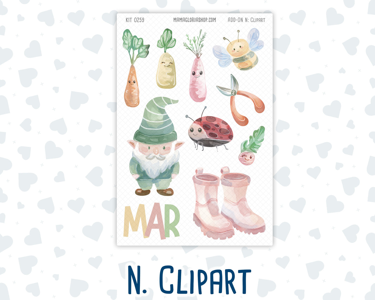 Kit 0259 - Add Ons - March - Spring Garden Chores - Planner Stickers