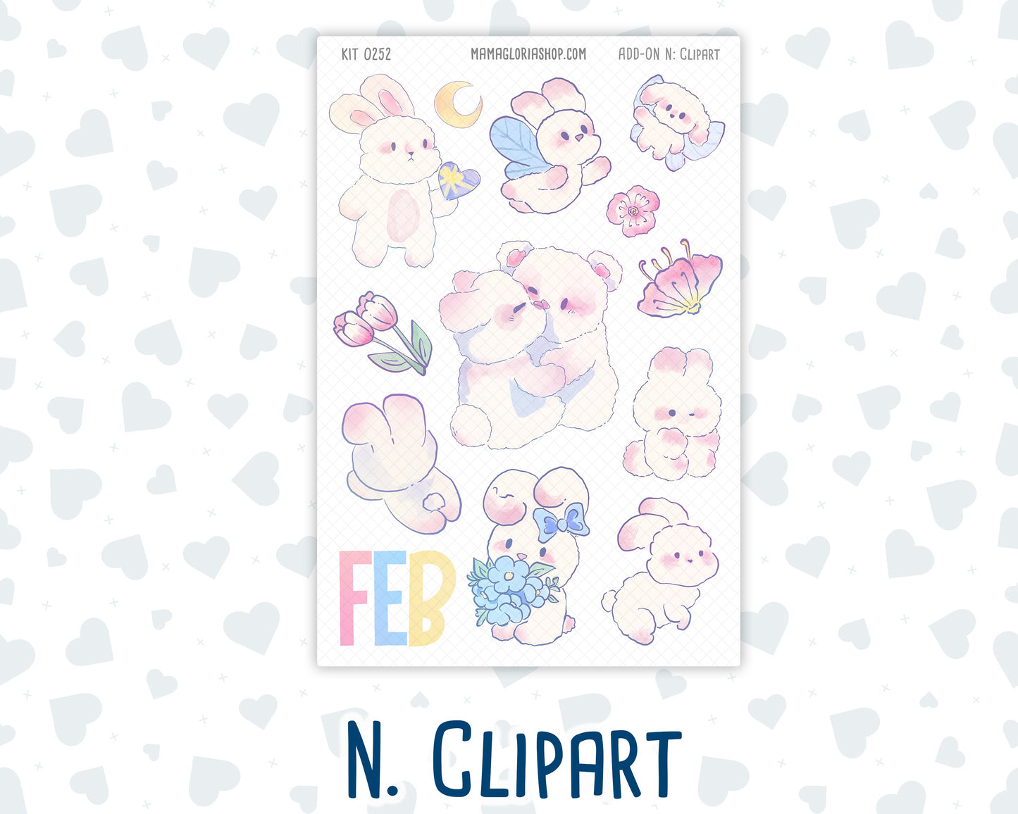 Kit 0252 - Add Ons - February - Tokyo Candy Cloud - Planner Stickers