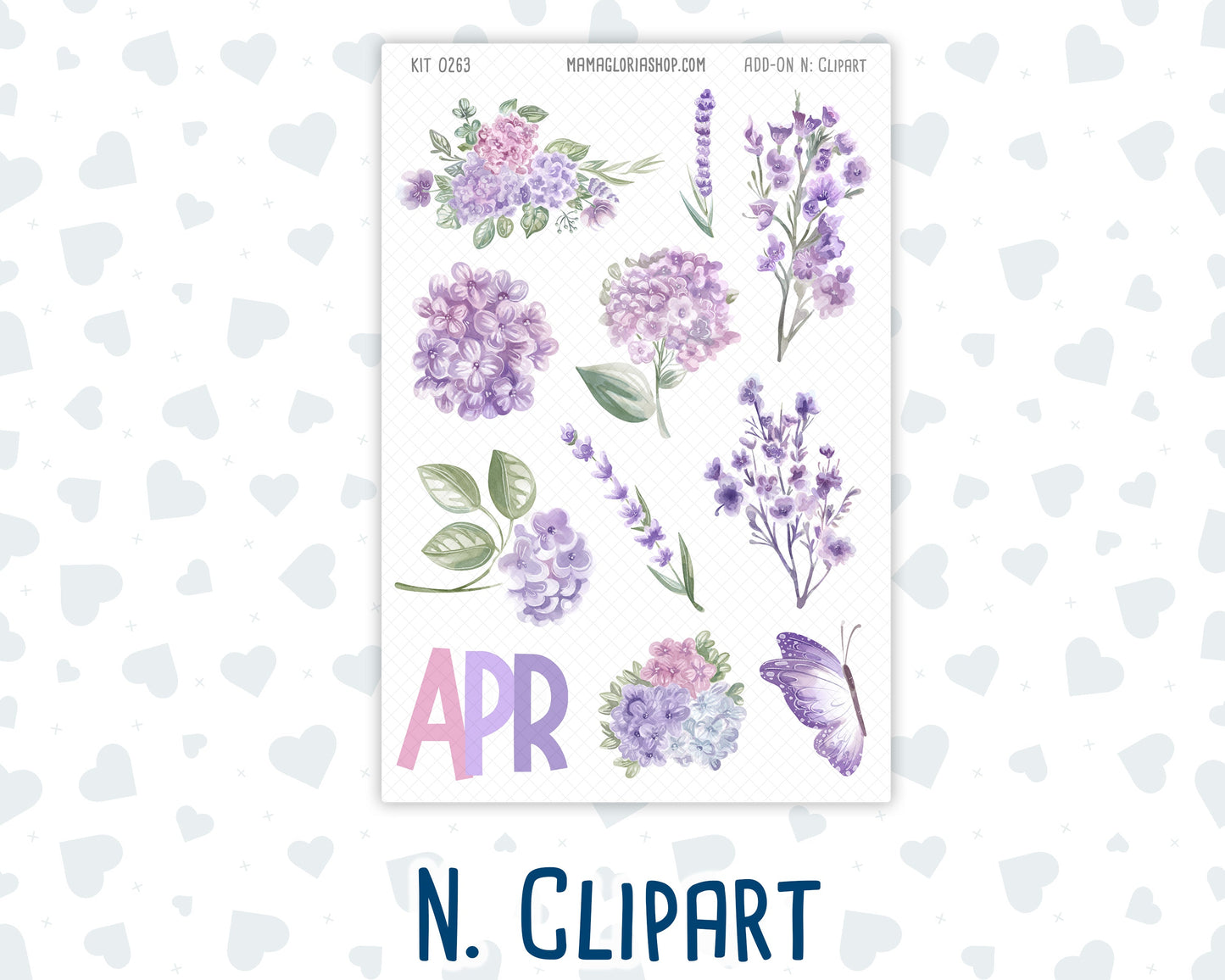 Kit 0263 - Add Ons - April - Lavender Drift - Planner Stickers
