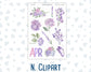 Kit 0263 - Add Ons - April - Lavender Drift - Planner Stickers