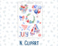 Kit 0273 - Add Ons - July - Americana In Bloom - Planner Stickers