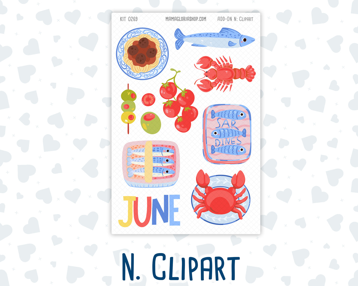 Kit 0269 - Add Ons - June - Dolce Mare - Planner Stickers