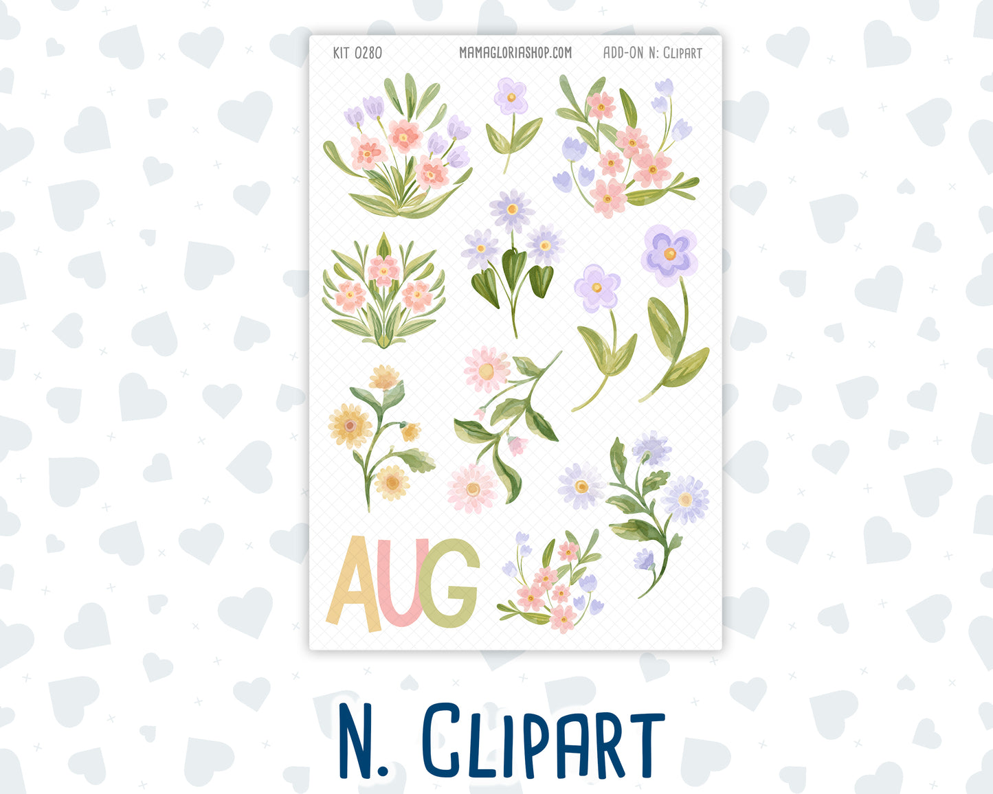 Kit 0280 - Add Ons - Half Past Six In August - Planner Stickers