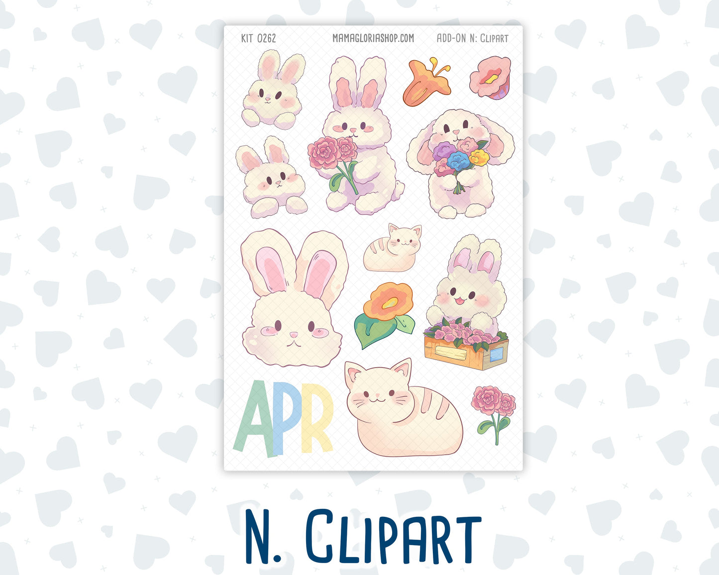 Kit 0262 - Add Ons - April - Spring Puffs - Planner Stickers