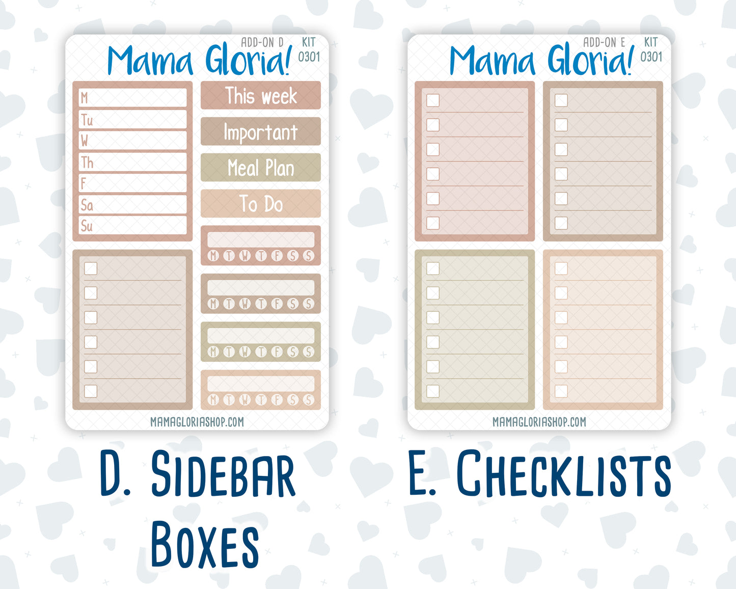 Kit 0301 - Add Ons - November - Sunday Comfort - Planner Stickers
