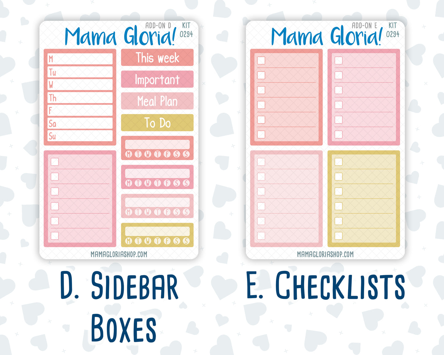 Kit 0294 - Add Ons - September - Rosy Reveria - Planner Stickers