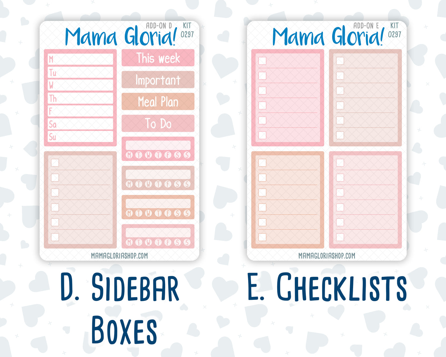 Kit 0297 - Add Ons - October - Pink Spell - Planner Stickers