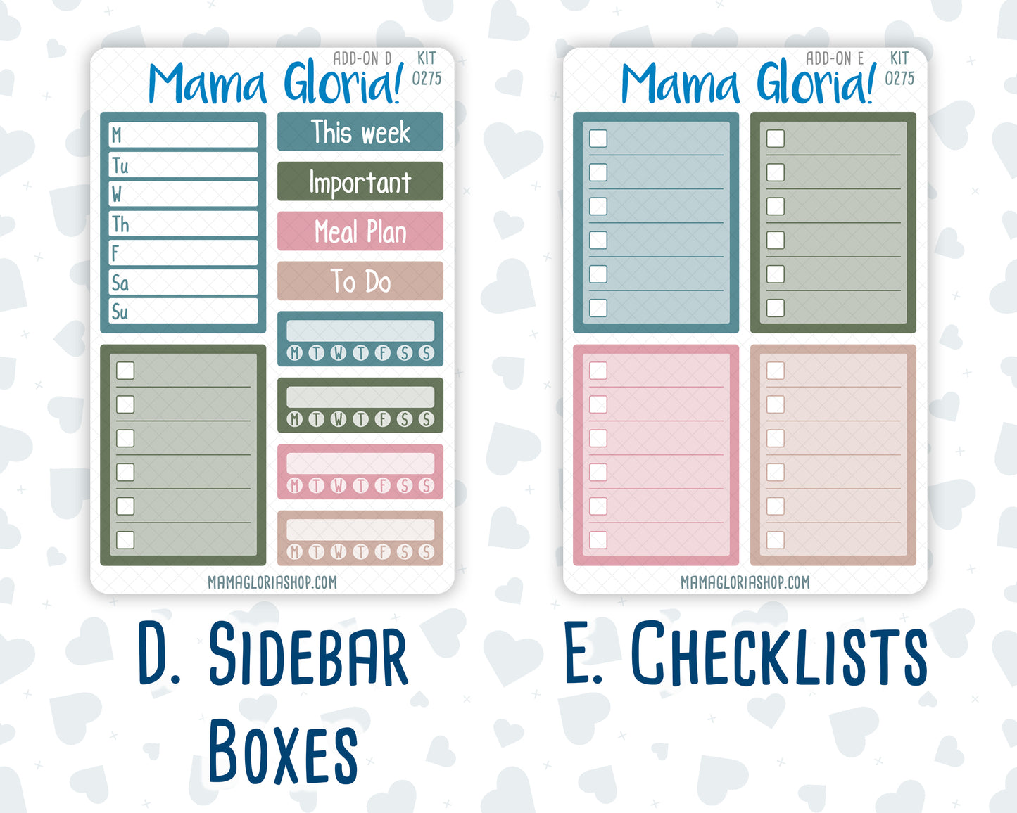 Kit 0275 - Add Ons - July - Tropical Safari Blush - Planner Stickers