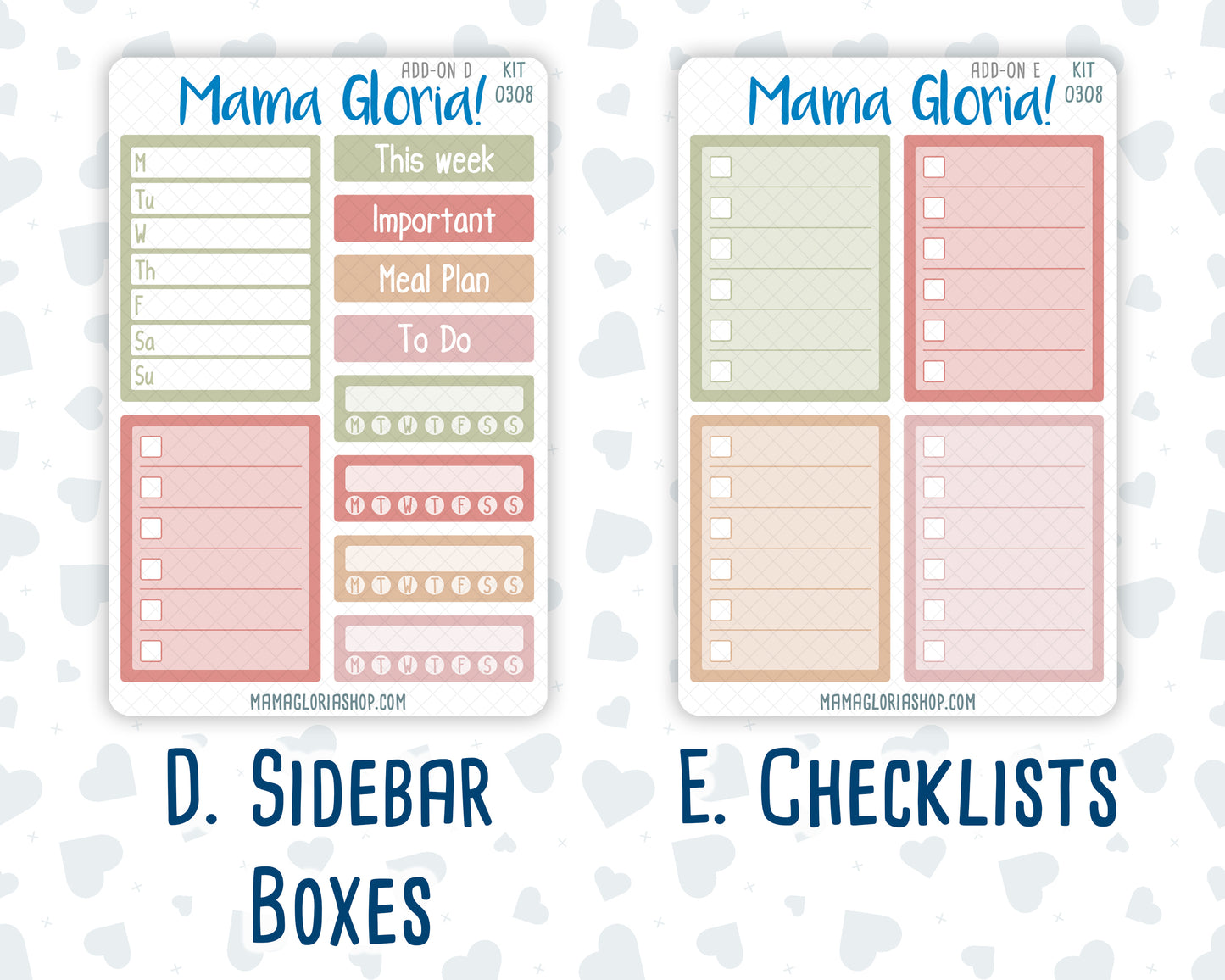 Kit 0308 - Add Ons - December - Knit & Holly - Planner Stickers