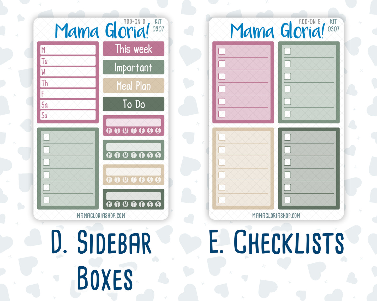 Kit 0307 - Add Ons - December - Velvet Hearth - Planner Stickers