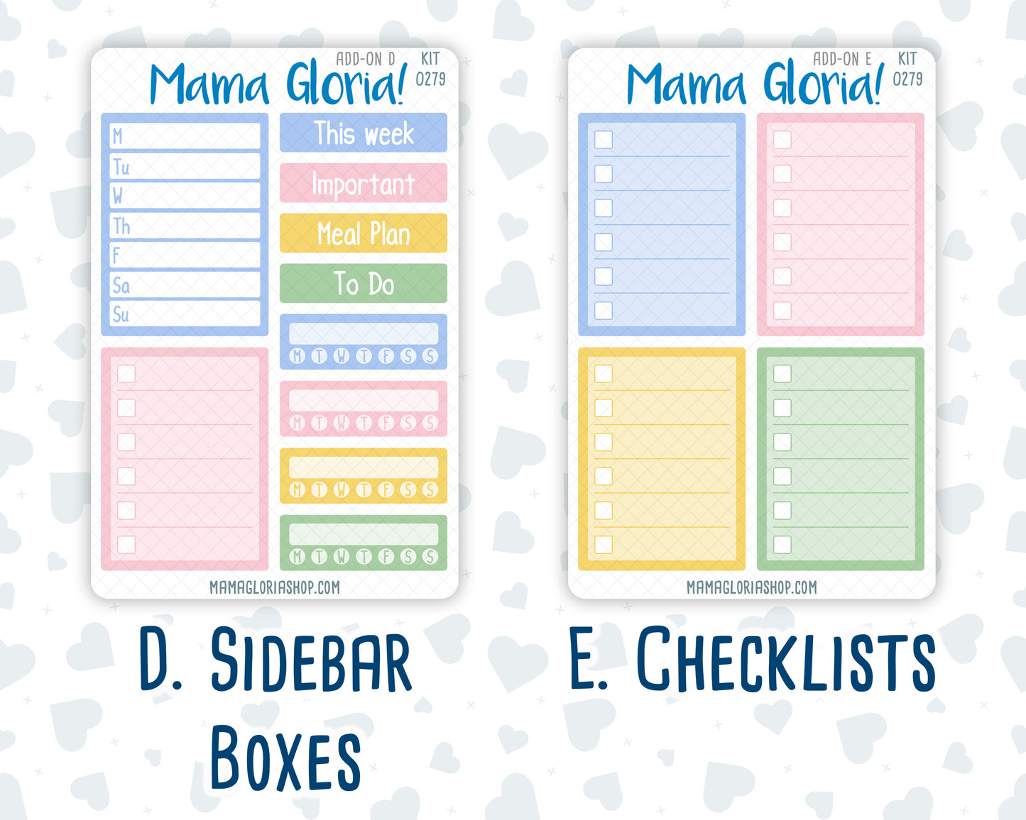 Kit 0279 - Add Ons - August - Not Ready For School - Planner Stickers