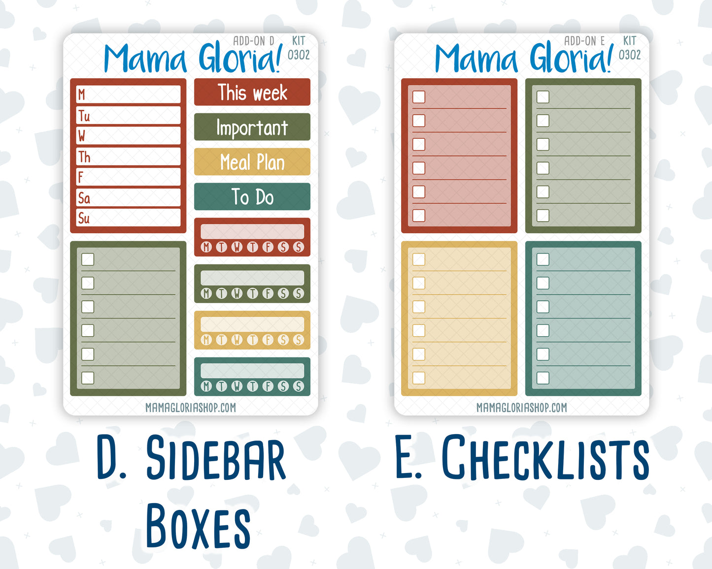 Kit 0302 - Add Ons - November - Thankful Season - Planner Stickers