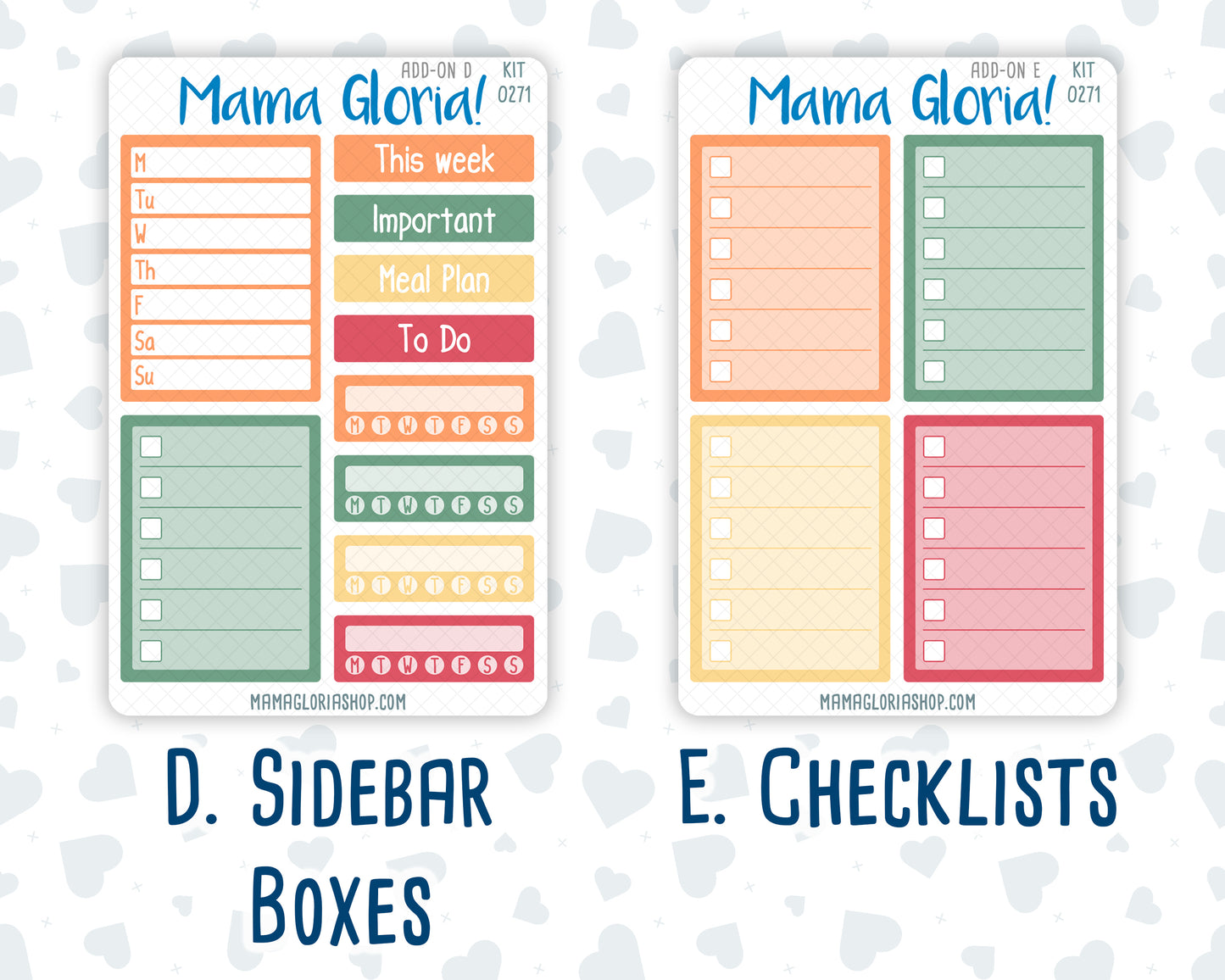 Kit 0271 - Add Ons - June - Strawberry Shore - Planner Stickers
