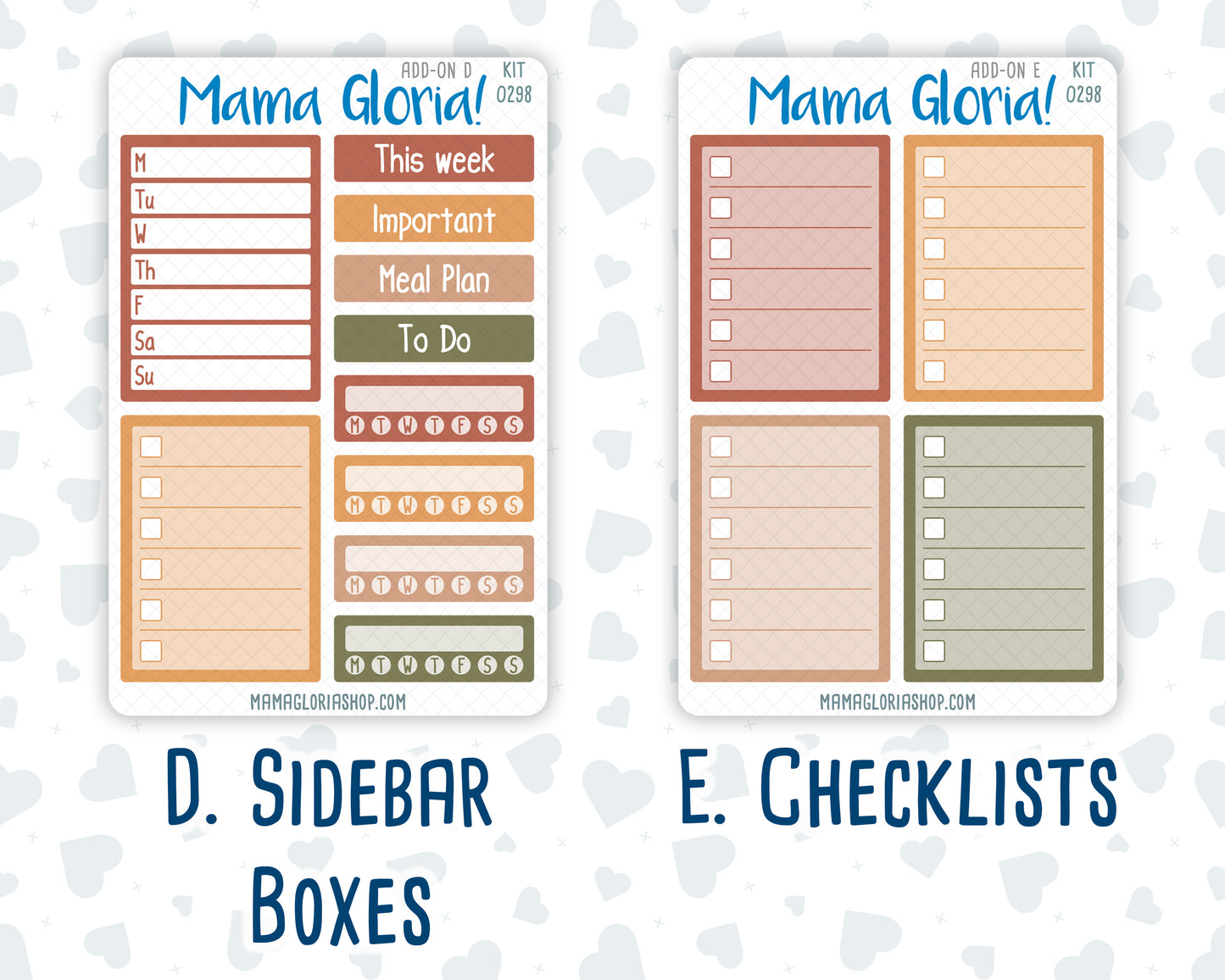 Kit 0298 - Add Ons - October - Velvet Bloom - Planner Stickers