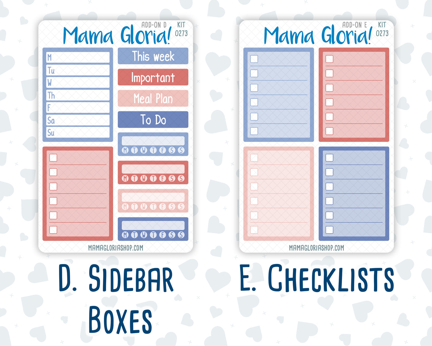 Kit 0273 - Add Ons - July - Americana In Bloom - Planner Stickers