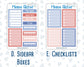 Kit 0273 - Add Ons - July - Americana In Bloom - Planner Stickers