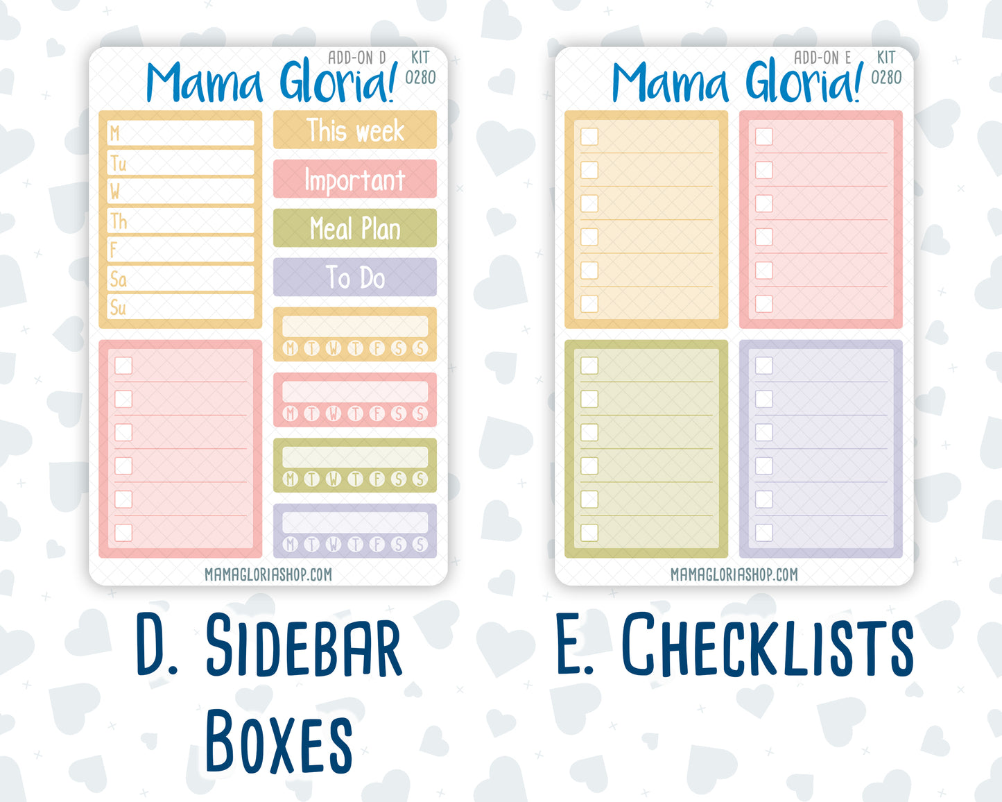 Kit 0280 - Add Ons - Half Past Six In August - Planner Stickers