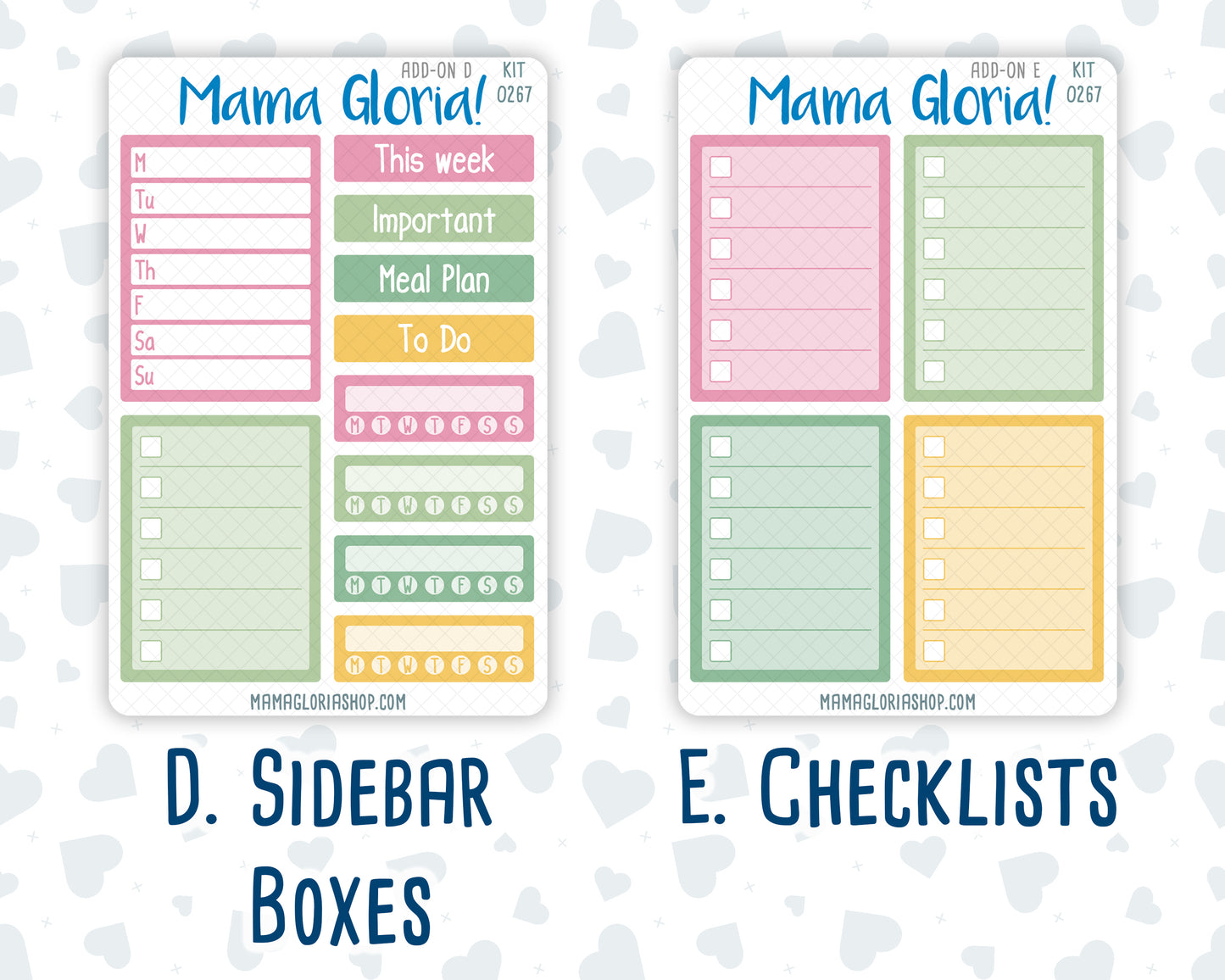 Kit 0267 - Add Ons - May - Flowers For Mama - Planner Stickers