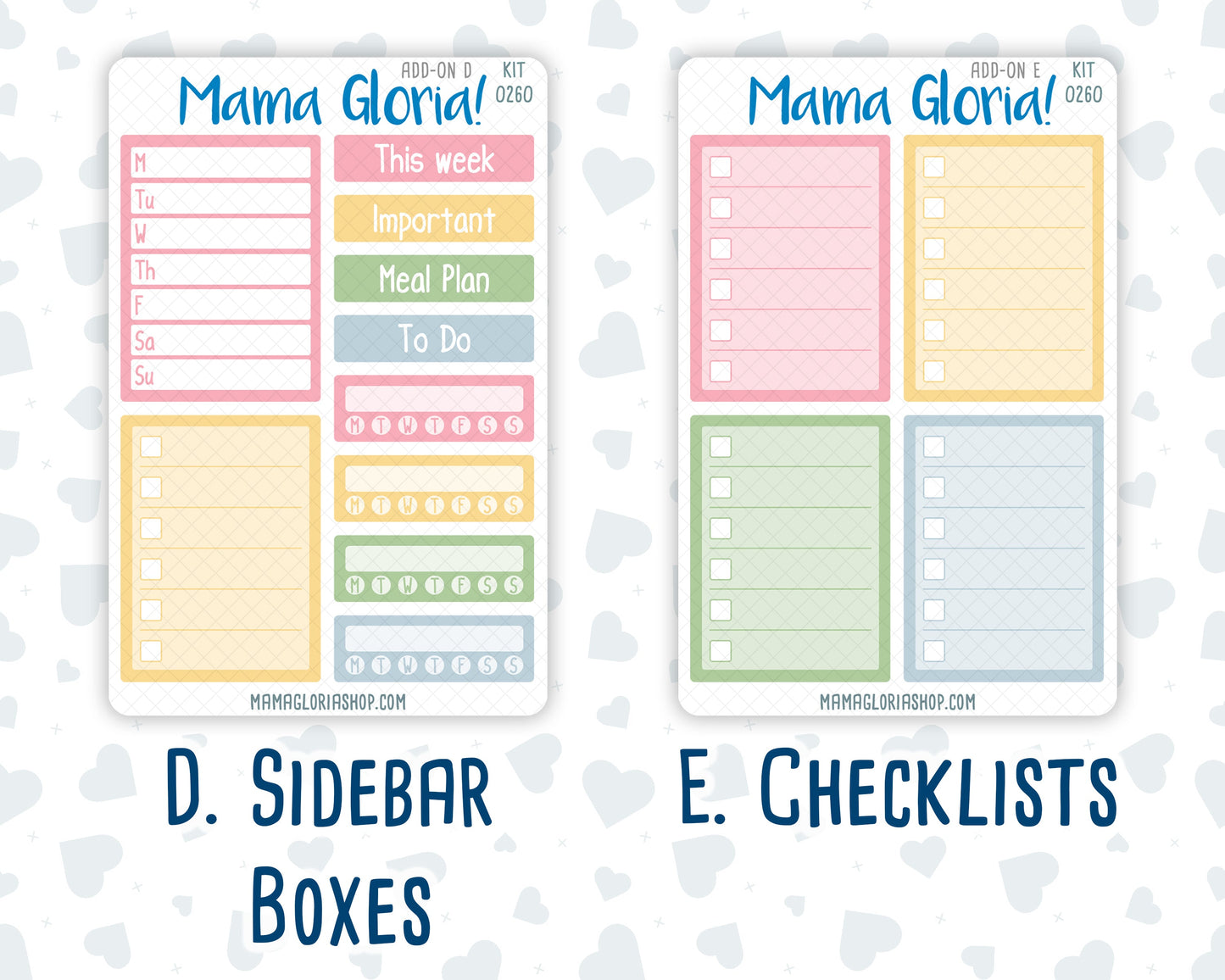Kit 0260 - Add Ons - April - Pastel Egg Hunt - Planner Stickers