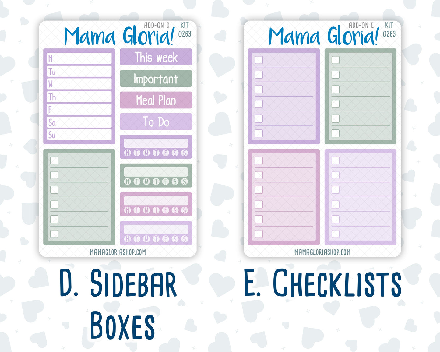 Kit 0263 - Add Ons - April - Lavender Drift - Planner Stickers