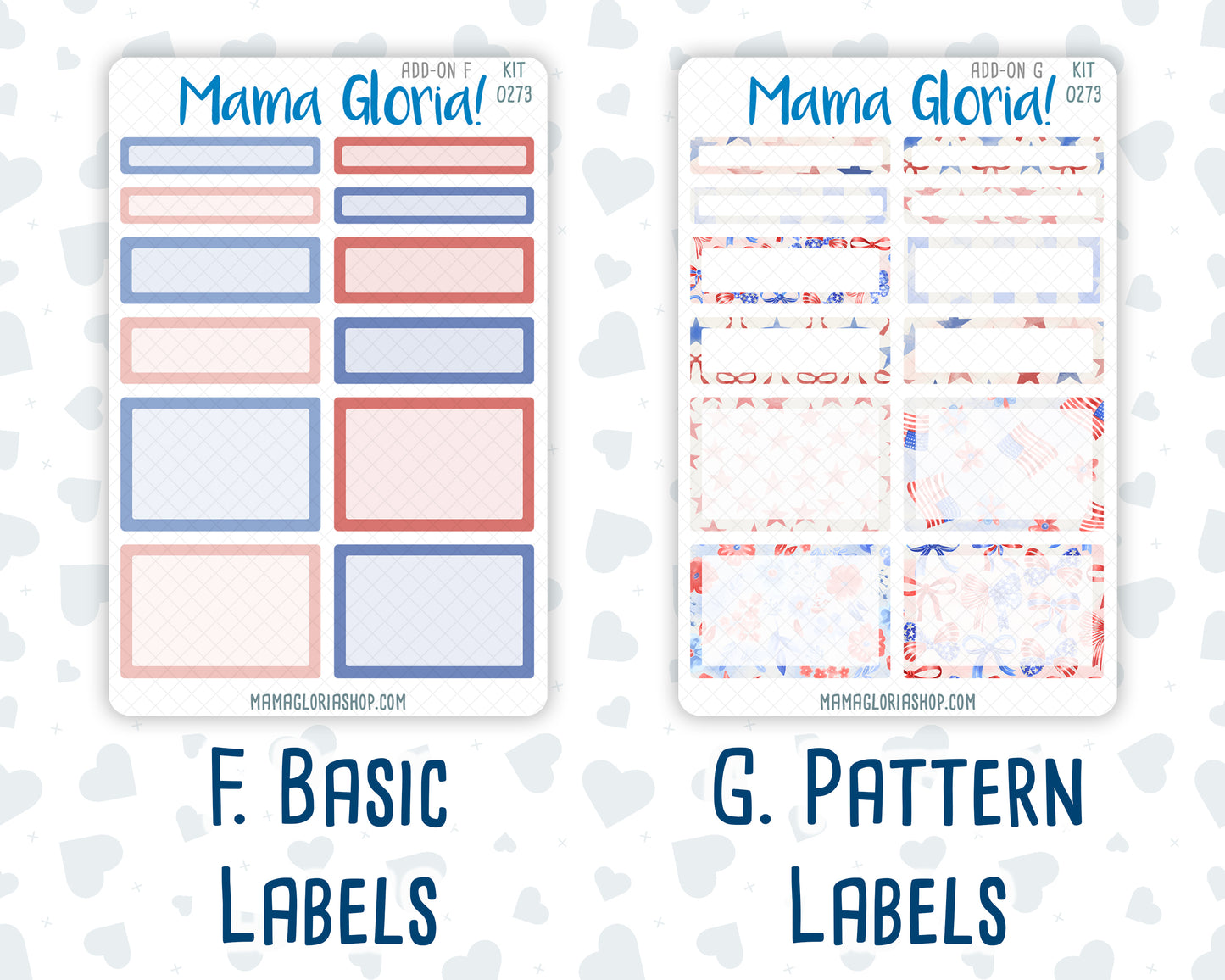 Kit 0273 - Add Ons - July - Americana In Bloom - Planner Stickers