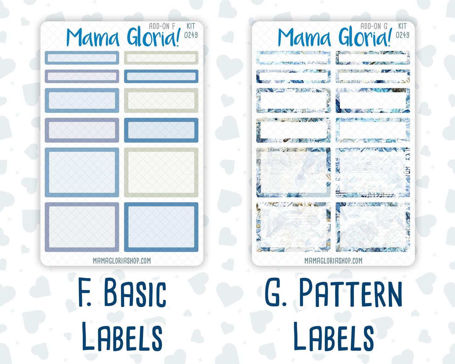 Kit 0249 - Add Ons - January - Icy Lace - Planner Stickers