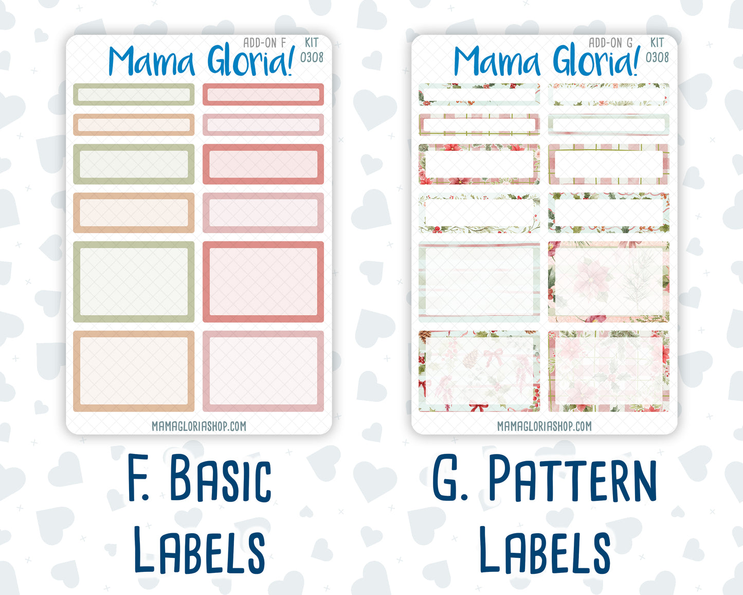 Kit 0308 - Add Ons - December - Knit & Holly - Planner Stickers