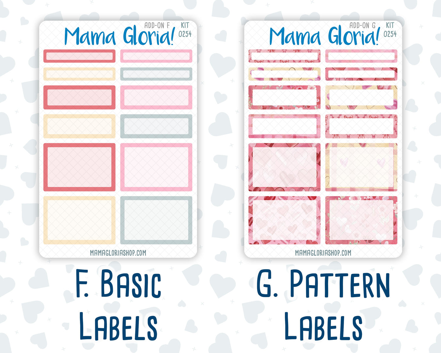 Kit 0254 - Add Ons - February - Valentine Village - Planner Stickers
