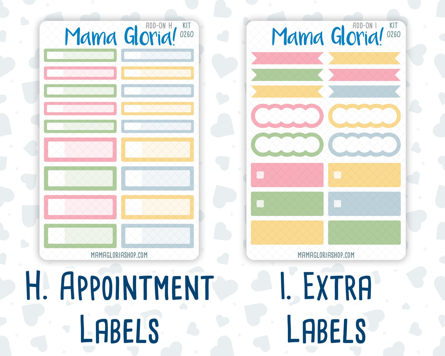 Kit 0260 - Add Ons - April - Pastel Egg Hunt - Planner Stickers