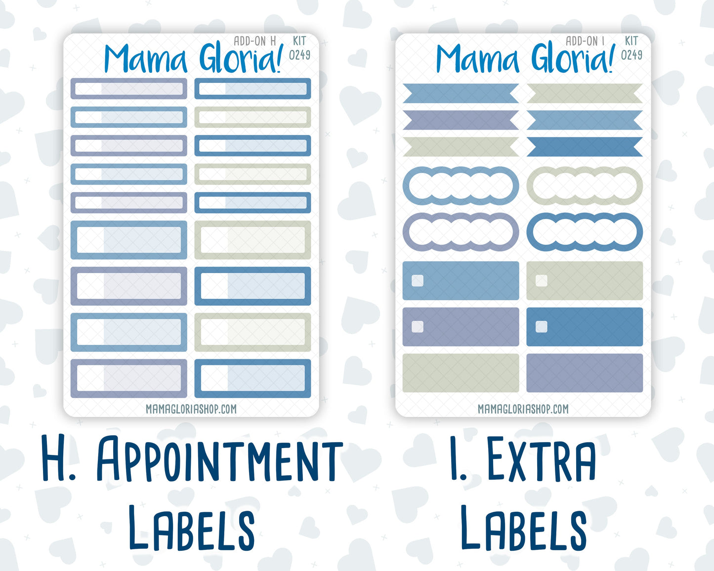 Kit 0249 - Add Ons - January - Icy Lace - Planner Stickers