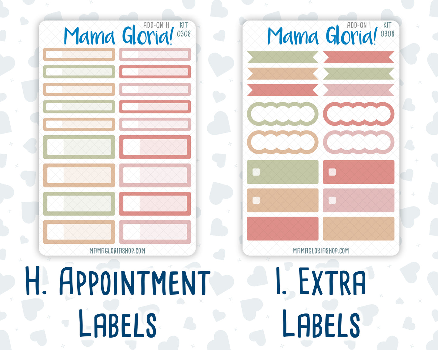Kit 0308 - Add Ons - December - Knit & Holly - Planner Stickers