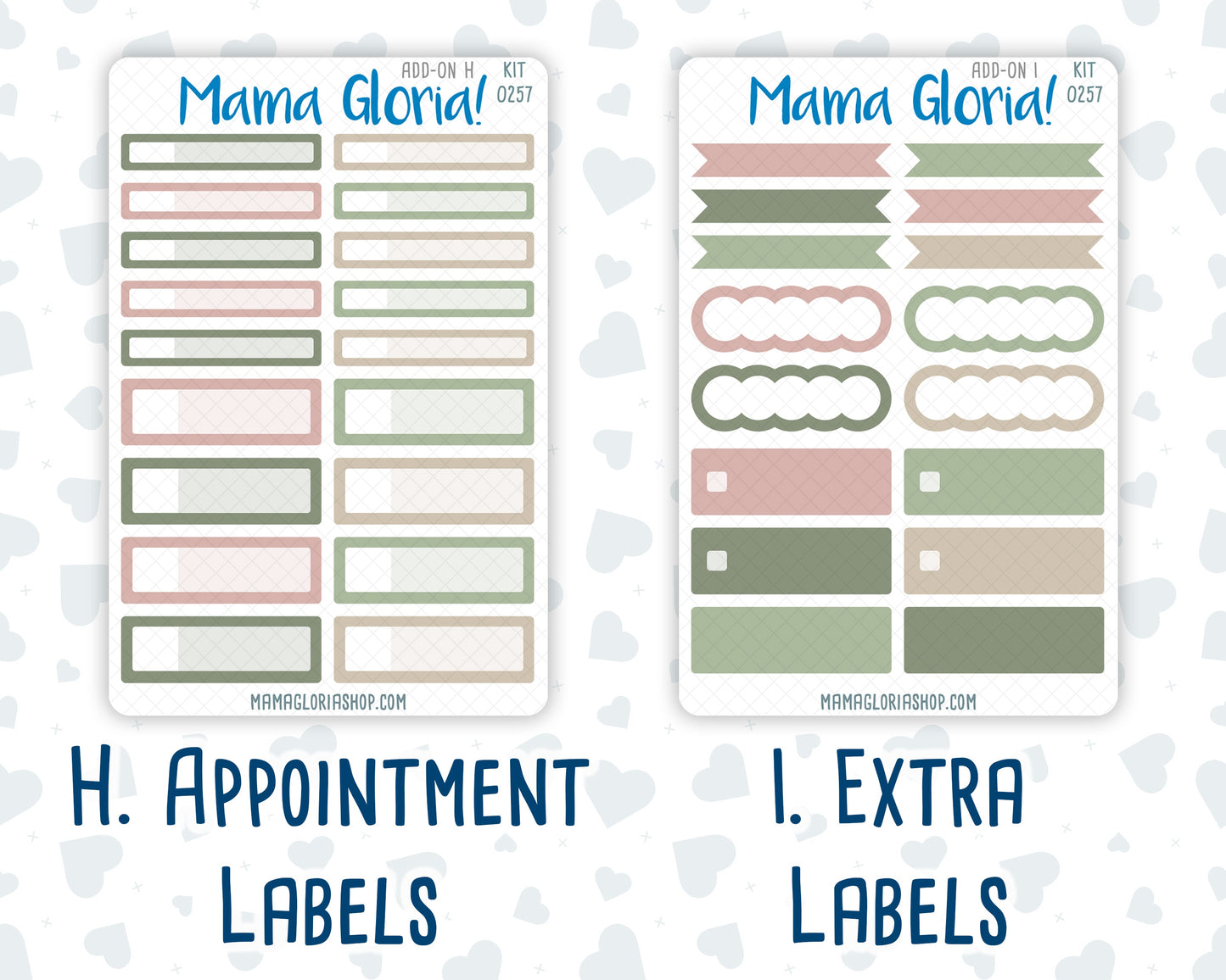 Kit 0257 - Add Ons - March - Blush Garden - Planner Stickers