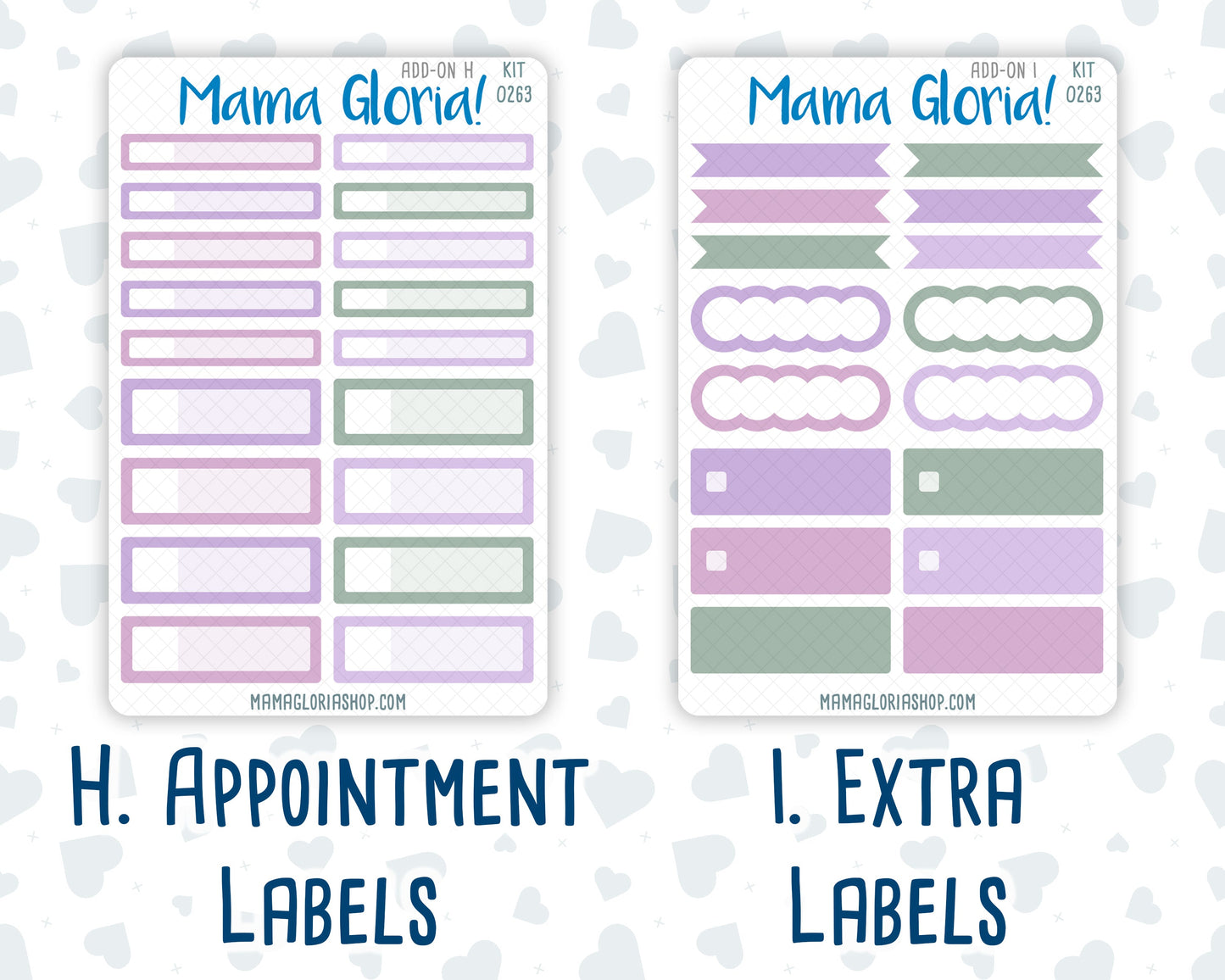 Kit 0263 - Add Ons - April - Lavender Drift - Planner Stickers