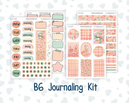 Kit 0278 - B6 - For Sterling Ink And More - Journaling Daily Kit - August - Oops, All Peaches