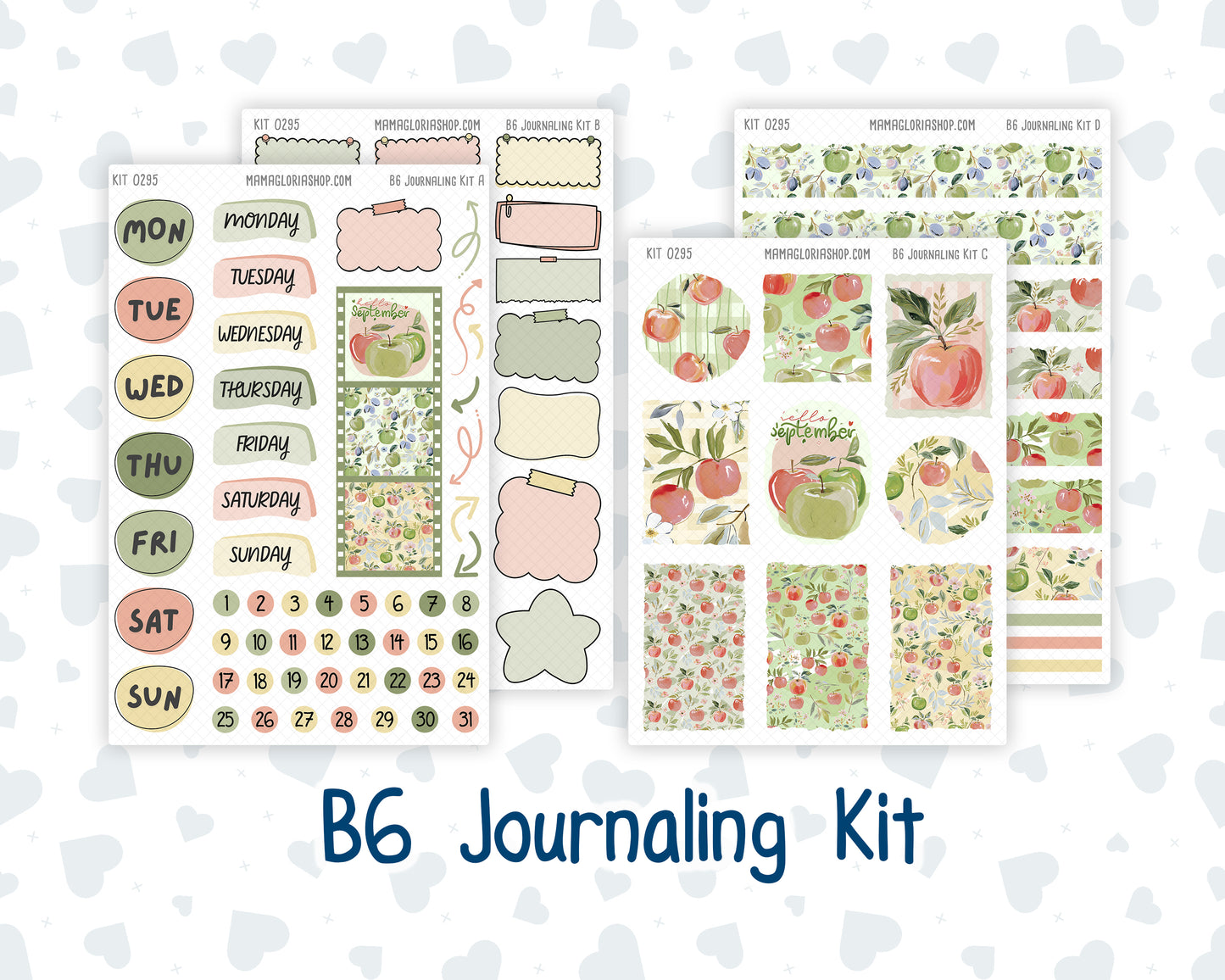 Kit 0295 - B6 - For Sterling Ink And More - Journaling Daily Kit - September - Apple Harvest