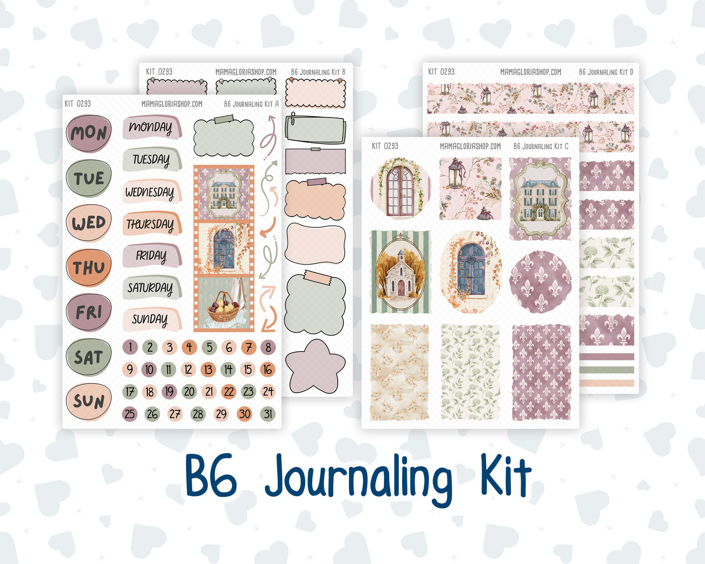 Kit 0293 - B6 - For Sterling Ink And More - Journaling Daily Kit - September - Fleur de Provence