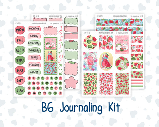 Kit 0276 - B6 - For Sterling Ink And More - Journaling Daily Kit - July - Melon Crush