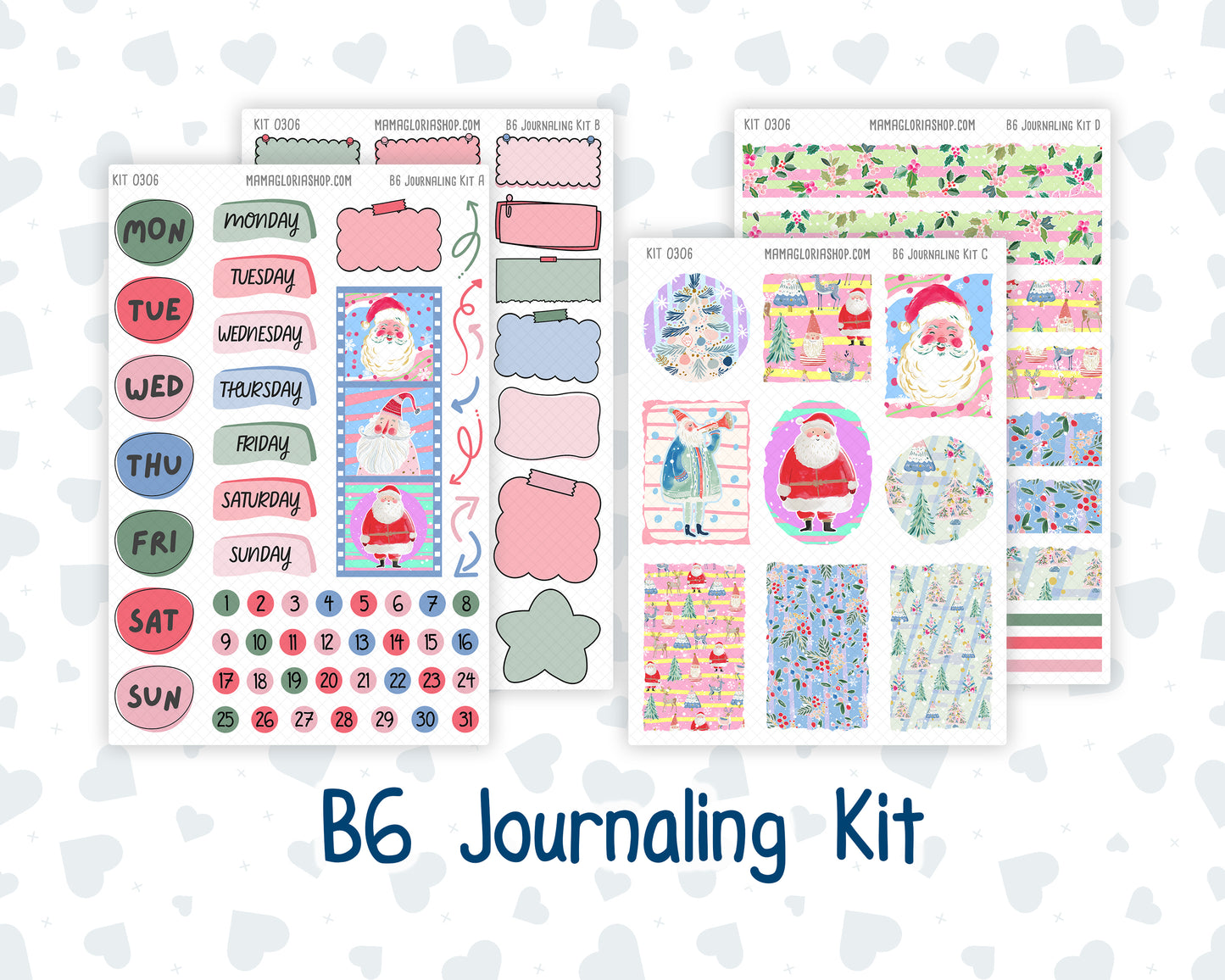 Kit 0306 - B6 - For Sterling Ink And More - Journaling Daily Kit - December - Jolly Mischief