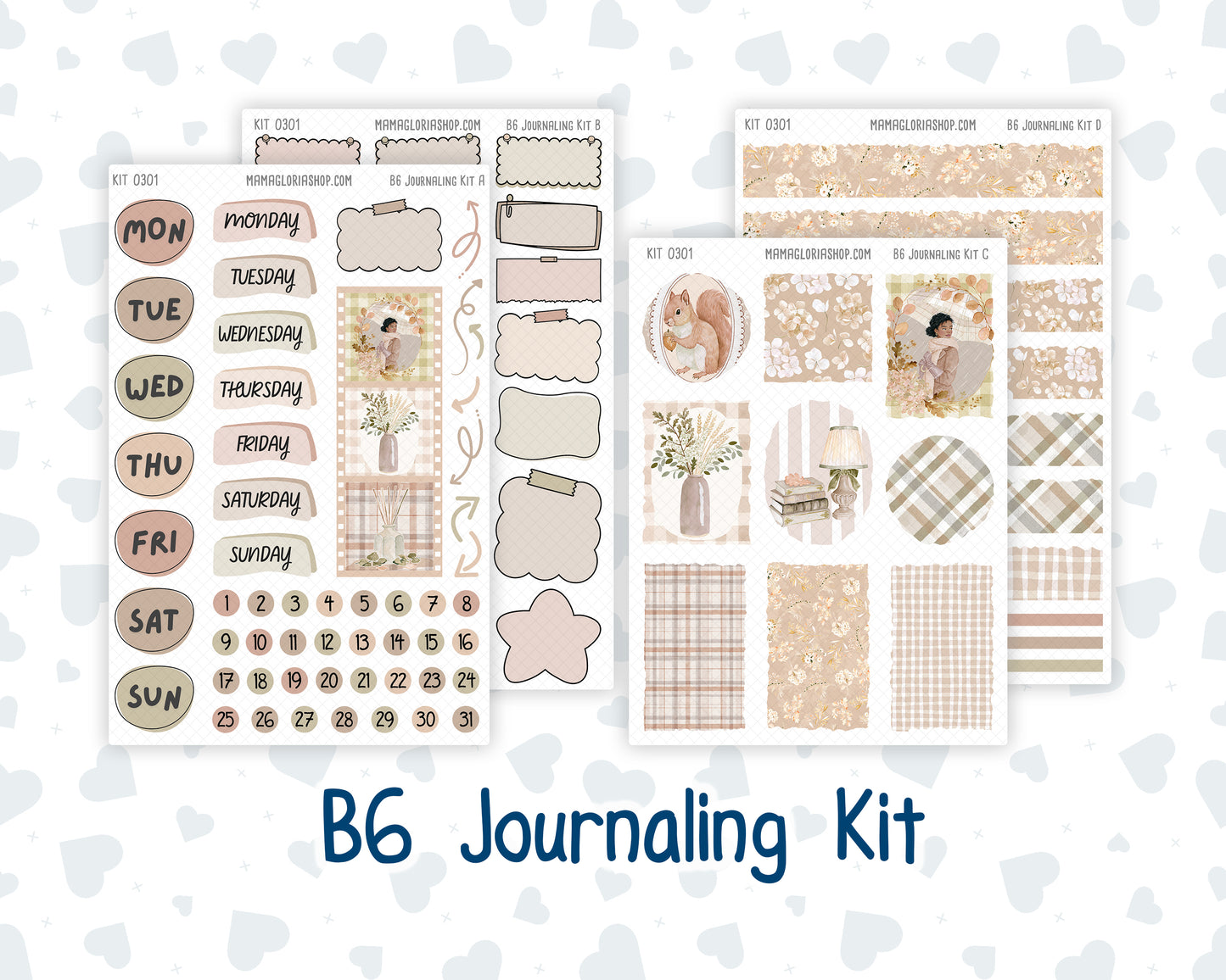 Kit 0301 - B6 - For Sterling Ink And More - Journaling Daily Kit - November - Sunday Comfort