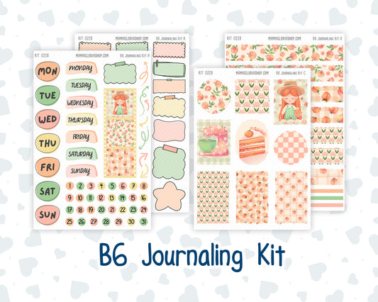 Kit 0228 - B6 - For Sterling Ink And More - Journaling Daily Kit - August - Just Peachy