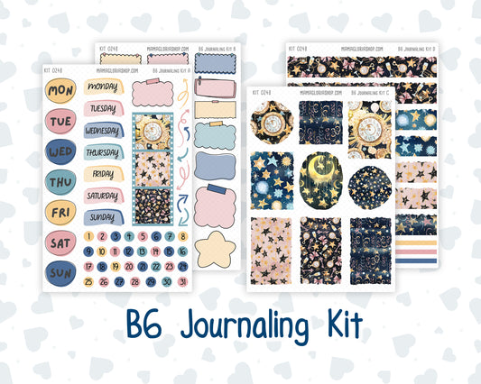 Kit 0248 - B6 - For Sterling Ink And More - Journaling Daily Kit - January - Midnight Countdown