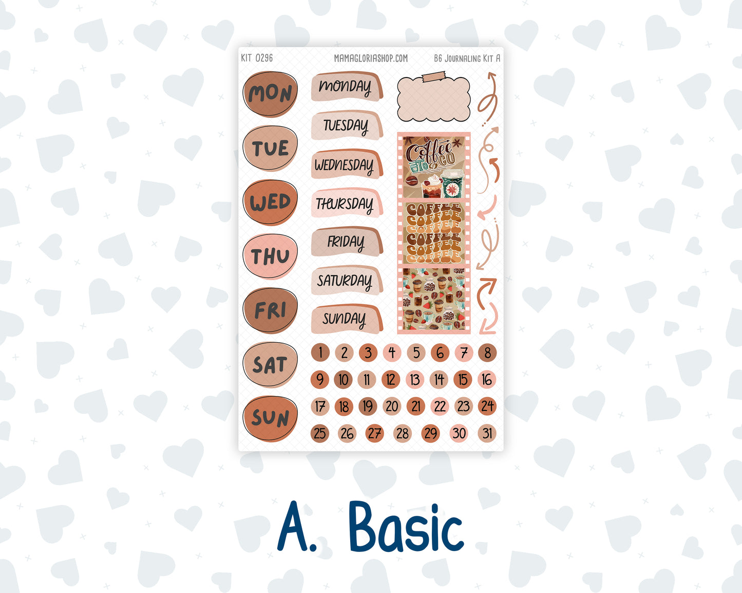 Kit 0296 - B6 - For Sterling Ink And More - Journaling Daily Kit - September - Coffee Break