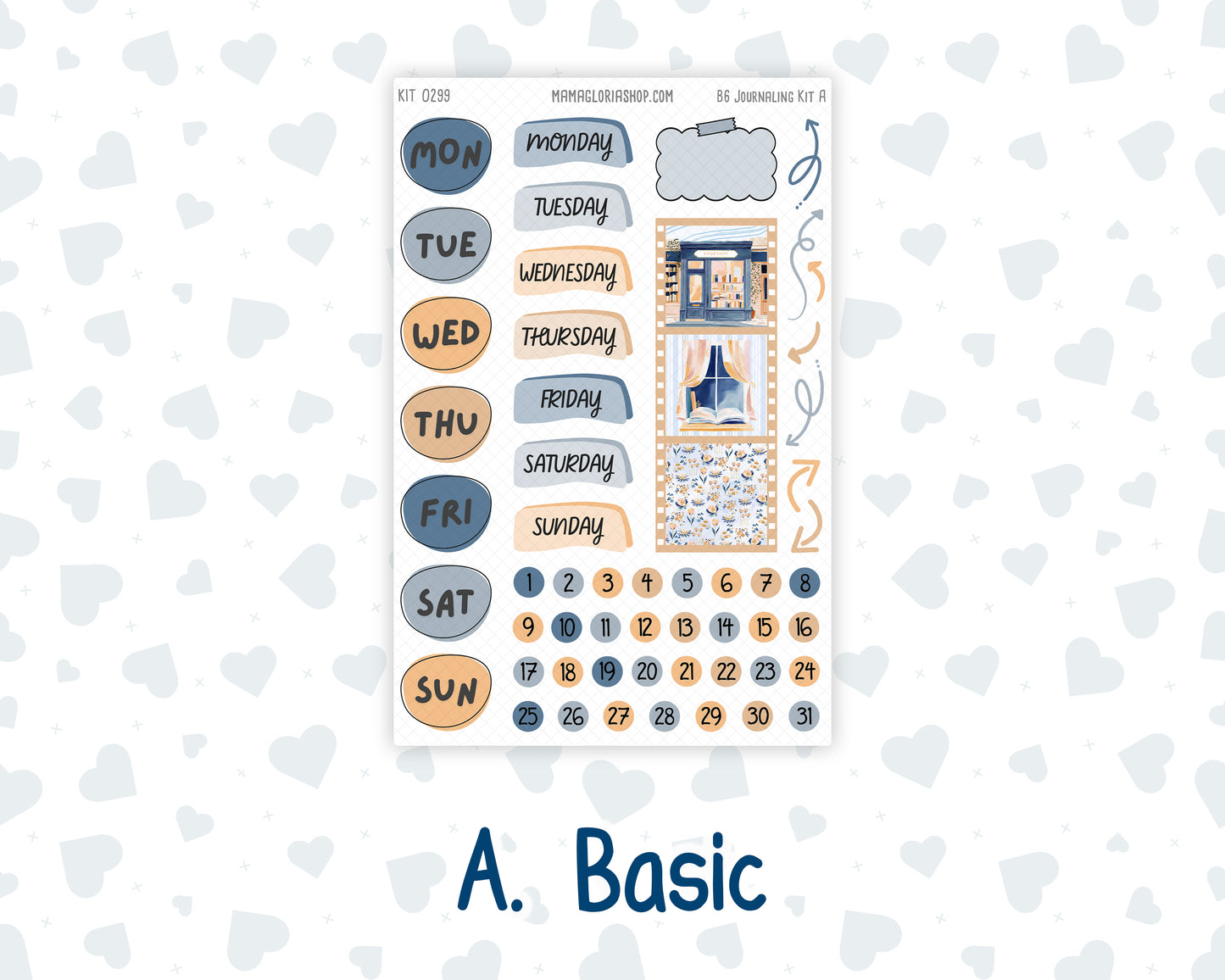 Kit 0299 - B6 - For Sterling Ink And More - Journaling Daily Kit - October - Book Nook